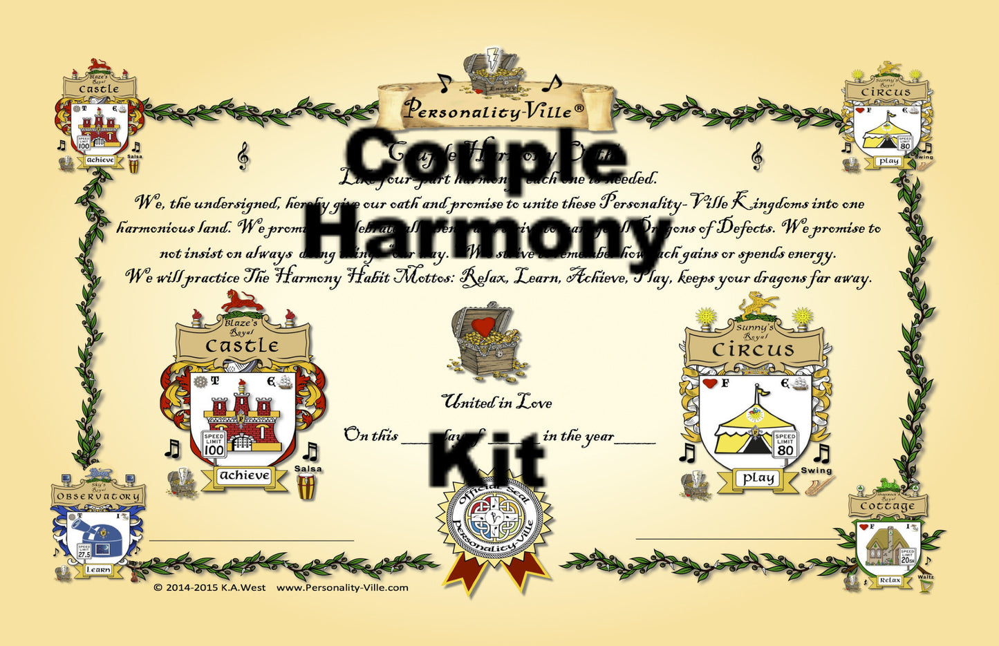 Couple: "Duet Harmony Bundle" | Wedding ~ Anniversary | Book, Map, Card Deck, Harmony Oath