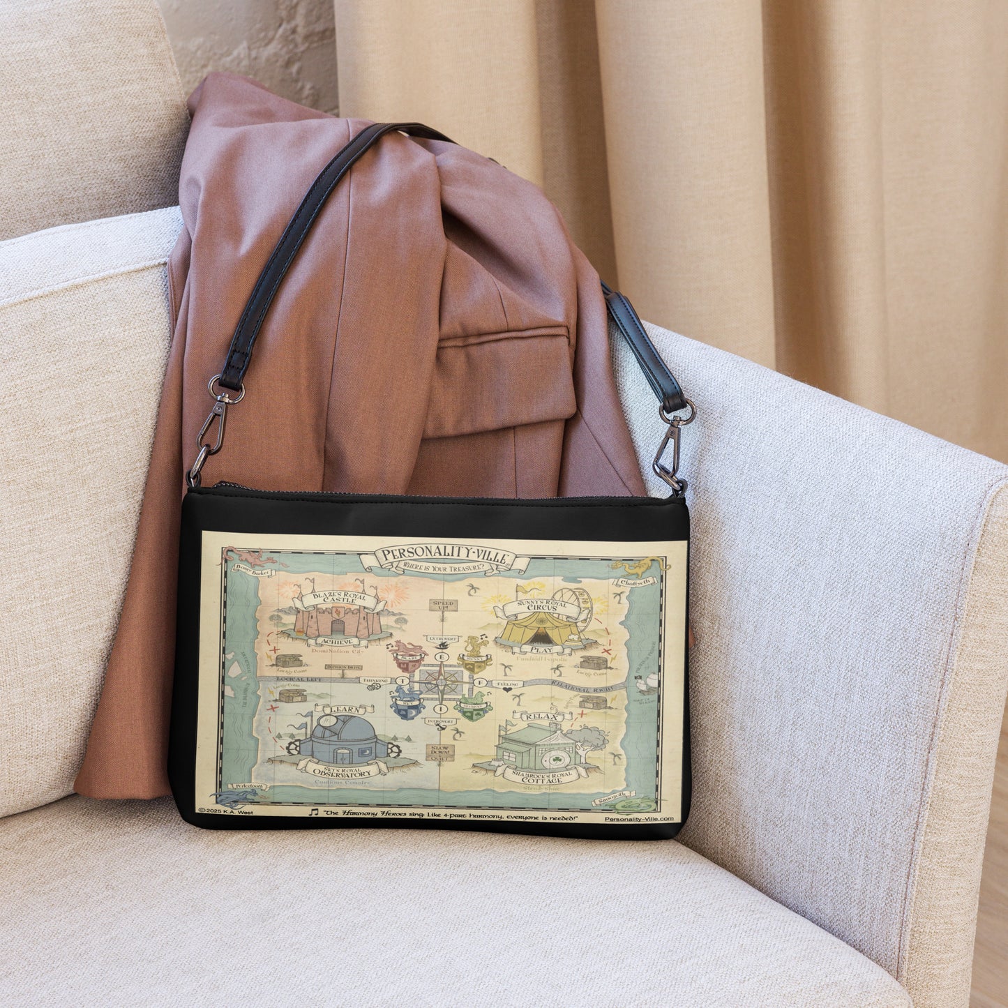PV Map (Two sides) Crossbody Bag Unisex