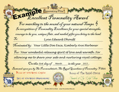 "Excellent Personality" Award Certificate (Fill-in-the-Blank) 8" x 10"