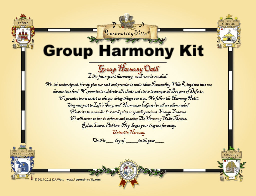 Group: "Harmony Kit" Activity | Books, Map, Card Deck, Group Harmony Oath