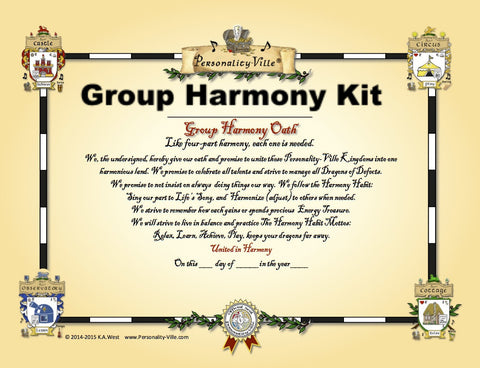 Group: "Harmony Kit" Activity | Books, Map, Card Deck, Group Harmony Oath